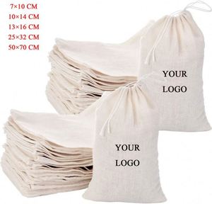 Promotional Custom Logo Cotton Fabric <b>Cloth</b> Shoe <b>Dust</b> Packaging Bag Drawstring Bag - Product Image 4