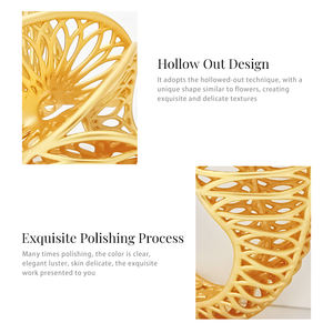 طباعة ثلاثية الأبعاد خاتم مجوف زهرة تجاعيد فاخر دبي للزفاف نارسيسوس مؤشر مجوهرات إصبع للنساء حفل زفاف - Product Image 6