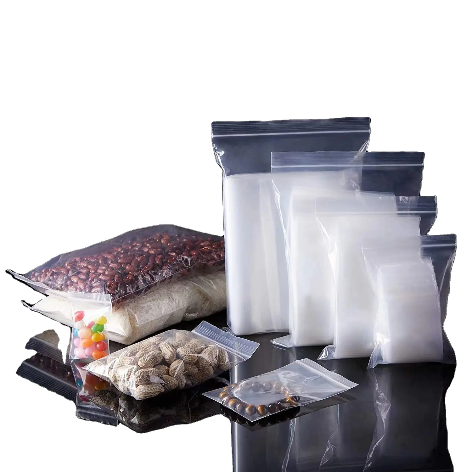 Customized reclosable clear ziplock plastic bags/ziplock bag for sale