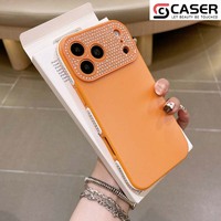 Casing HP iPhone 13-17 Minimalis Warna Solid Pelindung Lensa TPU, Grosir, Bertabur Berlian, Proteksi Penuh