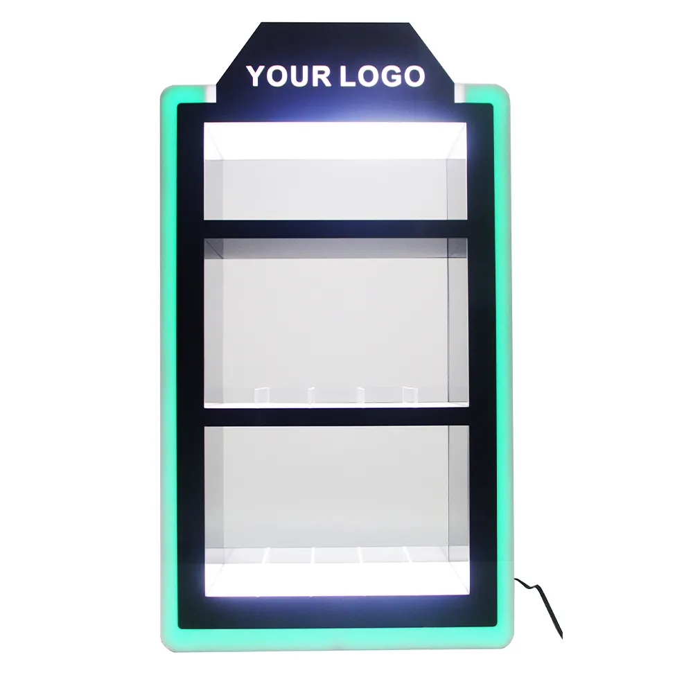 Personalize o suporte de exposição do cigarro para fumantes, iluminação LED de bancada em acrílico