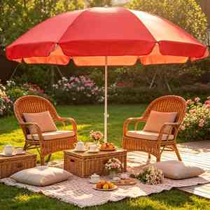 Parasol de plage pliable multicolore réglable avec poteaux en fibre de verre, protection UV, portable pour pique-nique, jardin, cour - Product Image 1