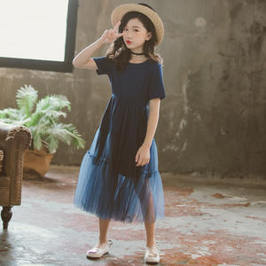 Vestidos de Verano Modernos y Elegantes con Tirantes Azules y Renda para Niñas, Diseño Infantil, Compra Directa de Proveedor Chino - Product Image 3