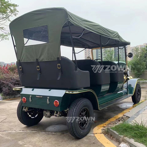 Voiture électrique vintage modèle T vert foncé pour 6 passagers avec toit ouvrant, idéale pour les mariages, les visites touristiques, les séances photo en forêt, les manoirs et les défilés - Product Image 1