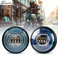 Phare LED Devil Eyes 7 pouces pour moto, couleurs blanc, bleu, rouge, phare antibrouillard avant 1600LM en fer pour moto, voiture, pièces automobiles