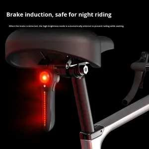Feu arrière intelligent à détection de freinage pour vélo, alimenté par <span class=keywords><strong>batterie</strong></span>, pour vélos de route et VTT, avec avertissement de <span class=keywords><strong>charge</strong></span> - Product Image 5