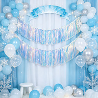 Guirlande de Soie Dorée Scintillante Colorée 30x300cm pour Décoration de Scène Mariage Anniversaire Fête Festival avec Pompons et Fleurs Décoratives