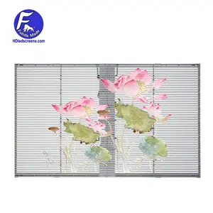 Hoge Transparantie P3.91 7.8mm Indoor outdoor Led mesh Glas video display digital signage P3.9 venster transparant led scherm