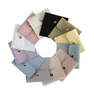 Pochette en velours avec fermeture à bouton personnalisée, sacs cadeaux recyclables de qualité supérieure pour bijoux et bonbons, mariage, fête, Noël - Product Image 2