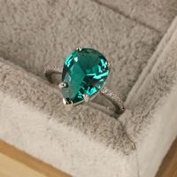 Huitan — bague en argent Sterling 2021 et pierres précieuses émeraude naturelles, bijou d'anniversaire pour femme, à la mode 925
