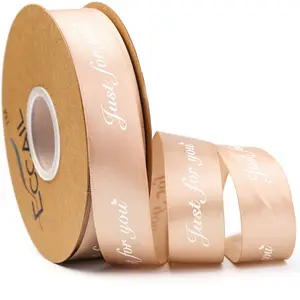 Wholesale 100Mm 22mm 25mm 38mm 75mm Satin Fabric Branded Roll Color Printing Logo Custom Christmas Gift Wrapping Recycled Ribbon