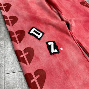 Streetwear de haute qualité Pantalons décontractés de créateur Pantalons de survêtement à jambes larges délavés à l'acide Pantalons baggy en coton surdimensionnés pour hommes - Product Image 4