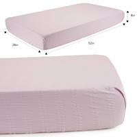 Düz Mor Polyester Bebek Yatak Örtüsü 28x52 Dokulu Seersucker Bebek Yatak Kılıfı Toptan Çocuk Yatak Takımı Tedarikçisi