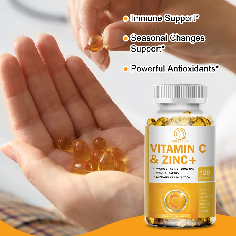 Private Label OEM 60 pcs 2 In 1 Antioxidant Formula Zinc Vitamin C Collagen Capsule