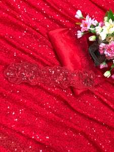 Ropa India Georgette sari con hermoso diseño bordado secuencia encaje trabajo para fiesta disponible para venta al por mayor - Product Image 5