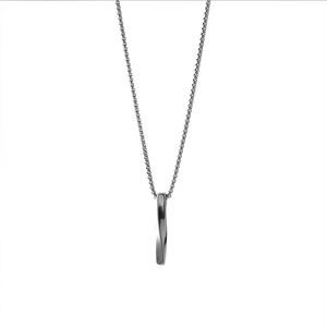 Collier long spirale hip-hop personnalisé <span class=keywords><strong>pour</strong></span> homme 2026, chaîne à maillons tendance, pendentif en acier inoxydable argenté <span class=keywords><strong>pour</strong></span> hommes et garçons - Product Image 4