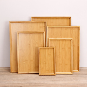 Bamboo <b>Tea</b> <b>Tray</b> Rectangular Serving <b>Tray</b> For Restaurant Use With <b>Tea</b> Set - Product Image 2