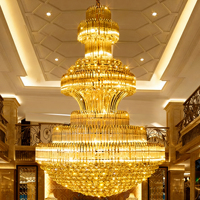 DUOMEIJU Lustre Contemporain de Luxe Moderne Nordique pour Hôtel, en Chrome et Cristal, Grand Lustre de Mosquée à LED
