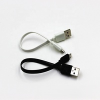 Câble Micro USB plat de 20 cm à charge rapide 2A, conducteur en cuivre pur, gaine en PVC, pour téléphones mobiles Android, écouteurs, batterie externe