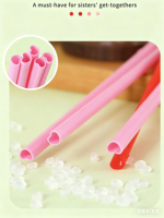 Offre Spéciale pailles en plastique PP jetables de 6mm emballées individuellement pailles en forme de coeur pour la Saint-Valentin