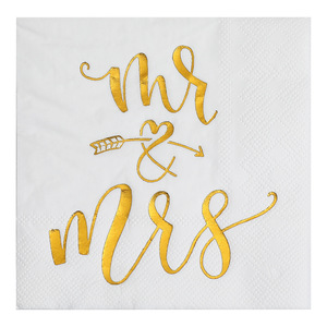 Gold Embossed Paper Napkins 250mm Three Layer Wedding Party Disposable Serviettes - Product Image 5