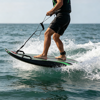 Planche de ski/surf aquatique pour adulte en fibre de carbone, motif vert et blanc, idéale pour la compétition - Essentiel pour les sports nautiques
