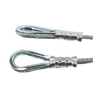 Sangle en câble d'acier inoxydable 8 mm 1x19 brins avec attaches à ressort pour leviers de porte de remorque, pièce 125542 - Product Image 5