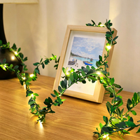 Guirlande lumineuse LED en lierre artificiel, guirlande de feuilles vertes artificielles, lumières suspendues pour la décoration de chambre, de mariage ou de fête