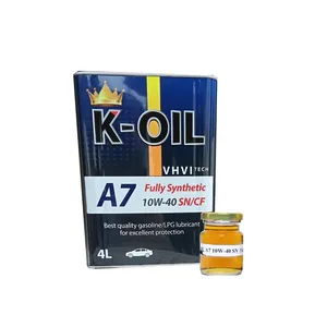 K-Oil A7 lubricant oil API SN/CF SAE 10W40 bright and transparent engine oil manufacturer price for industrial use