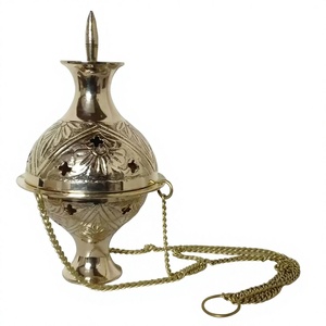 Brûleur d'encens Bakhoor suspendu en métal massif de grande qualité Excellent design Style de luxe couleur or porte-encens décor de ferme - Product Image 1