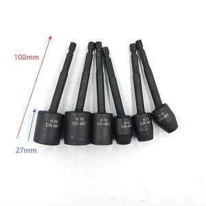 Sıcak satış 100mm uzun CR-MO altıgen soket 1/2 elektropnömatik altıgen tornavida soket kafa hava topu lokma anahtar 1 adet - Product Image 5