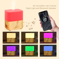 Diffuseur ultrasonique d'huile essentielle avec haut-parleur BT, humidificateur d'air à ml, voyants LED