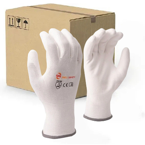 Biểu Tượng Tùy Chỉnh In Chống Trượt 13G Màu Đen Trắng Màu Grey Nylon Polyester PU Palm Phù Hợp Với Lớp Phủ Tráng An Toàn Vườn Làm Việc Găng Tay - Product Image 2