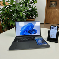 Ordinateur portable professionnel à double écran OEM 15,6 pouces + 7 pouces, écran tactile, 16 Go de RAM, 2 To de SSD, Intel N95, clavier rétroéclairé RVB avec caméra