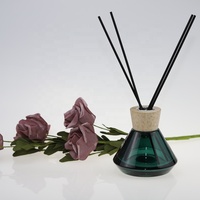 Bouteille en verre vide de 120ml en gros bouteille en verre de diffuseur de roseau de luxe avec des autocollants pour la chambre