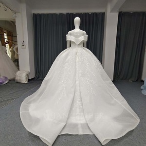 Lsany231 Vestido de Novia Moderno sin Mangas Estilo Princesa, Vestidos de Novia de Talla Grande con Encaje y Cola, Jancember - Product Image 3