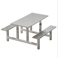 Chaises de table à manger modernes minimalistes en acier inoxydable épaissi pour cantine, école, restauration rapide - Utilisation commerciale 4/6/8 personnes