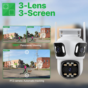 Telecamera IP 8MP HD telecamera esterna WiFi a tre schermi esterna 4K doppia lente Auto Tracking <span class=keywords><strong>sicurezza</strong></span> PTZ telecamera videosorveglianza iCsee - Product Image 2