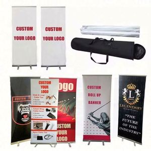 Support de bannière enroulable en aluminium - Rétractable, léger, réglable, portable, affichage publicitaire couleur haute résolution, sans outil - Product Image 1