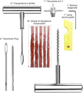 28pc Tire Repair Kit Heavy Duty , <strong>Flat</strong> Puncture Patch <strong>Tool</strong> Set, Fix Punctures and Plug <strong>Flats</strong> Patch Kit for Car, Truck, ATV, -001 - Product Image 4
