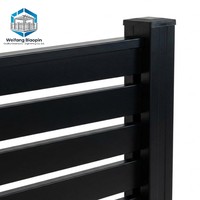 Système de balustrade en verre moderne, maille métallique perforée, aluminium noir mat thermolaqué, résistant à la rouille, pour balcon extérieur, escalier