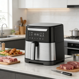 Freidora <span class=keywords><strong>de</strong></span> Aire Inteligente para Cocina con <span class=keywords><strong>Libro</strong></span> <span class=keywords><strong>de</strong></span> <span class=keywords><strong>Recetas</strong></span>, Función <span class=keywords><strong>de</strong></span> Memoria, Modo <span class=keywords><strong>de</strong></span> Precalentamiento, Diseño Elegante, Base Antideslizante, Freidora Eléctrica - Product Image 3