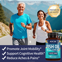 Capsules de Gel Doux d'Huile de Poisson Naturelle de Haute Qualité 2500mg & Oméga-3 Personnalisées en Usine OEM avec EPA DHA pour la Santé Cérébrale et Cardiaque des Adultes