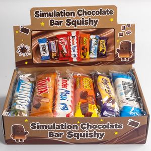 Wholesale 12 Pcs Simulation <strong>Chocolate</strong> Bar Squishy Toys Slow Rising Realistic Snack Food Squeeze Toys Stress Relief Novelty Toys - Product Image 1