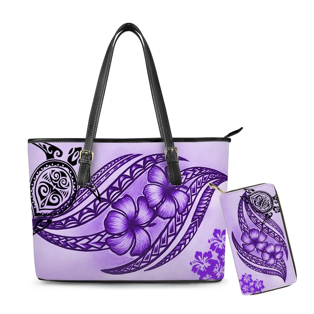 Fashionable Designer Purses For Women Polynesian Hawaiian Turtle Print Luxury Leather Handbags Tote Bags Custom Women Hand Bag