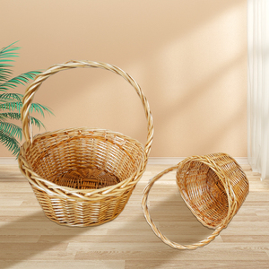 Panier à fleurs en osier fait main, durable, multifonctionnel, avec poignée, pour le rangement et la décoration - Product Image 6
