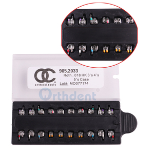 Orthdent ที่จัดฟัน20ชิ้น/กล่อง OC,MIM Mini Roth 018 3-4-5ตะขอวงเล็บทันตกรรมวัสดุ Lab