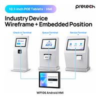 Écran tactile Android intégré de 10 pouces pour kiosque d'enregistrement des visiteurs, PoE Ethernet en option, NFC, barre lumineuse RVB, OEM ODM