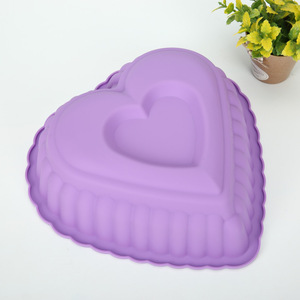Heart Shaped <b>Silicone</b> Cake Mold Purple <b>Baking</b> Mold For Chocolate Desserts Oven Safe Dishwasher Safe - Product Image 1