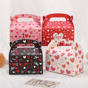 Caja de Regalo Moderna para Comida y Aperitivos para el Día de San Valentín o Bodas, de Cartón Blanco Plegable con Diseño de Corazón y Texto 'Te Amo', Fácil de Transportar - Product Image 2